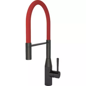 Смеситель для кухни Seaman Visconti с подключением фильтра, черный/красный (SSL-7671-GL)