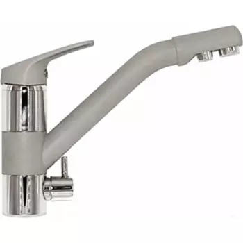 Смеситель для кухни Tolero Дуо под фильтр, №001 серый металлик (694845)