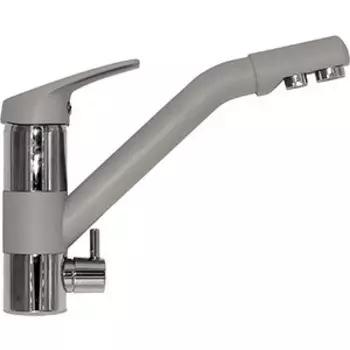 Смеситель для кухни Tolero Дуо под фильтр, №701 серый (694876)