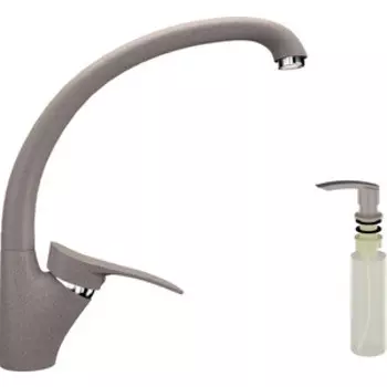 Смеситель для кухни Ulgran U-001 с дозатором жидкого мыла, песочный (U-001-302, U-02-302)