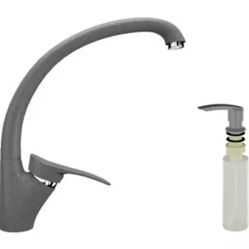 Смеситель для кухни Ulgran U-001 с дозатором жидкого мыла, темно-серый (U-001-309, U-02-309)
