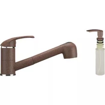 Смеситель для кухни Ulgran U-002 с дозатором жидкого мыла, терракотовый (U-002-307, U-02-307)