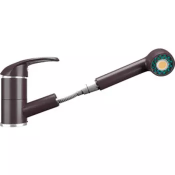 Смеситель для кухни Ulgran U-002 с выдвижным изливом, шоколад (U-002-345)