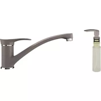 Смеситель для кухни Ulgran U-003 с дозатором жидкого мыла, песочный (U-003-302, U-02-302)
