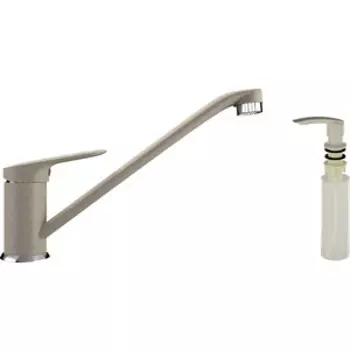 Смеситель для кухни Ulgran U-004 с дозатором жидкого мыла, бежевый (U-004-328, U-02-328)