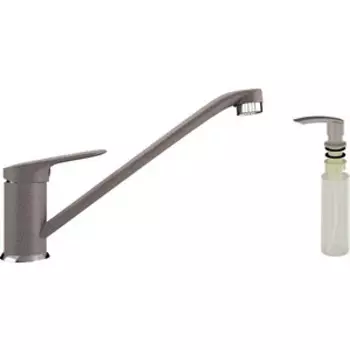 Смеситель для кухни Ulgran U-004 с дозатором жидкого мыла, песочный (U-004-302, U-02-302)
