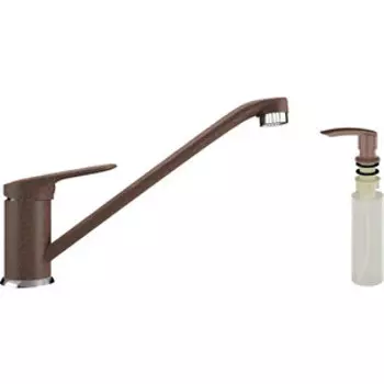 Смеситель для кухни Ulgran U-004 с дозатором жидкого мыла, терракотовый (U-004-307, U-02-307)