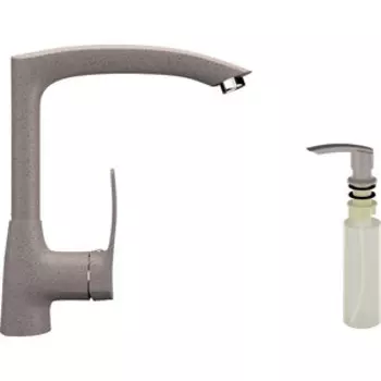 Смеситель для кухни Ulgran U-005 с дозатором жидкого мыла, песочный (U-005-302, U-02-302)