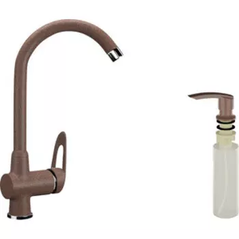 Смеситель для кухни Ulgran U-006 с дозатором жидкого мыла, терракотовый (U-006-307, U-02-307)