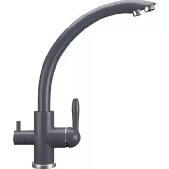 Смеситель для кухни Ulgran U-017 с подключением к фильтру, антрацит (U-017-343)