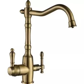 Смеситель для кухни Ulgran U-018 с подключением к фильтру, бронза (U-018 Бронза)