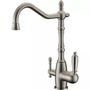 Смеситель для кухни ZorG Sanitary ZR 312 YF-33-NICKEL с подключением фильтра, никель