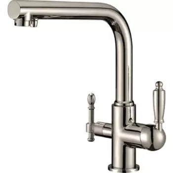 Смеситель для кухни ZorG Sanitary ZR 313 YF-33 NICKEL с подключением фильтра, никель