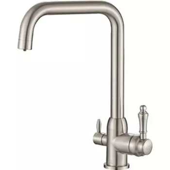 Смеситель для кухни ZorG Steel Hammer SH 725 SATIN с подключением фильтра, сатин