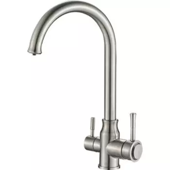 Смеситель для кухни ZorG Steel Hammer SH 763 INOX с подключением фильтра, нержавеющая сталь