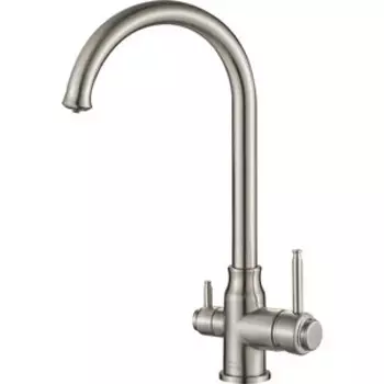 Смеситель для кухни ZorG Steel Hammer SH 763 SATIN с подключением фильтра, сатин