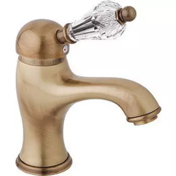 Смеситель для раковины Cezares Vintage с донным клапаном, бронза, ручки Swarovski (Vintage-LSM1-02-Sw)