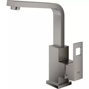 Смеситель для раковины Grohe Eurocube высокий, с донным клапаном, темный графит (23135AL0)