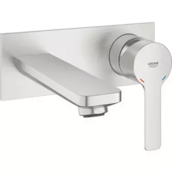 Смеситель для раковины Grohe Lineare встраиваемый, на два отверстия, суперсталь , с механизмом (19409DC1, 23571000)