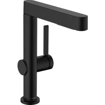Смеситель для раковины Hansgrohe Finoris с донным клапаном Push-Open, черный матовый (76063670)