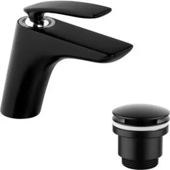 Смеситель для раковины Kludi Balance с донным клапаном, черный (520268775, LM8500BL)