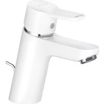 Смеситель для раковины Kludi Pure&Easy с донным клапаном, белый (373829165)