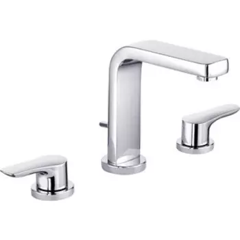 Смеситель для раковины Kludi Pure&Solid на 3 отверстия, с донным клапаном (343940575)