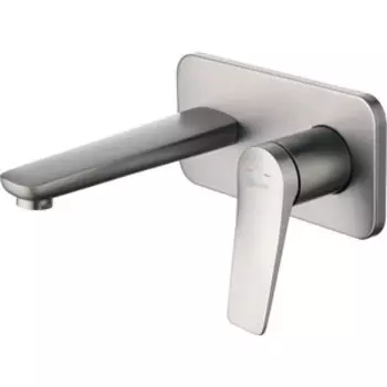 Смеситель для раковины Lemark Bronx встраиваемый, с донным клапаном, графит (LM3726GM)