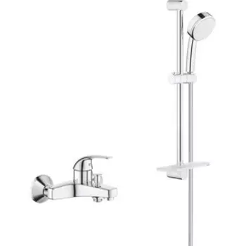 Смеситель для ванны Grohe BauCurve с душевым гарнитуром, хром (23599000, 26083002)