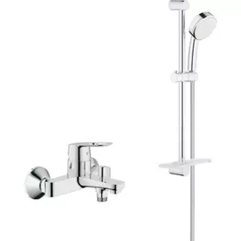 Смеситель для ванны Grohe BauLoop с душевым гарнитуром, хром (23341000, 26083002)