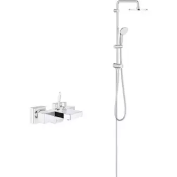 Смеситель для ванны Grohe Eurocube Joy с душевым гарнитуром, хром (23666000, 27389002)