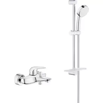 Смеситель для ванны Grohe Eurostyle с душевым гарнитуром, хром (23726003, 26083002)