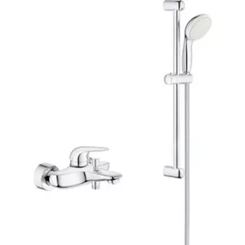 Смеситель для ванны Grohe Eurostyle с душевым гарнитуром, хром (23726003, 27853001)