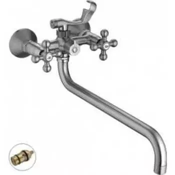 Смеситель для ванны Haiba HB19-5 универсальный, сатин (HB2619-5)