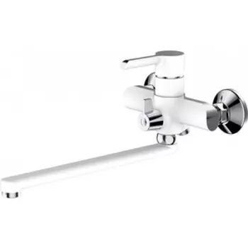 Смеситель для ванны Haiba HB805-8 универсальный, белый/хром (HB22805-8)