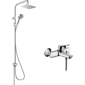 Смеситель для ванны Hansgrohe Novus с душевым гарнитуром, хром (71040000, 26282000)