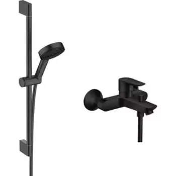 Смеситель для ванны Hansgrohe Talis E с душевым гарнитуром, черный матовый (71740670, 24160671)