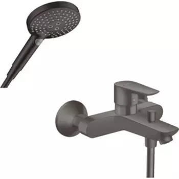 Смеситель для ванны Hansgrohe Talis E с душем, шлифованный черный хром (71740340, 28276675, 26530675)