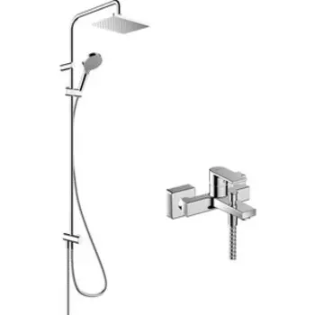 Смеситель для ванны Hansgrohe Vernis Shape с душевым гарнитуром, хром (71453000, 26282000)