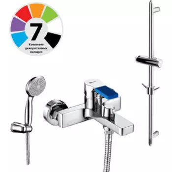 Смеситель для ванны Lemark Aura с душем, хром (LM0614C, LM8063C)