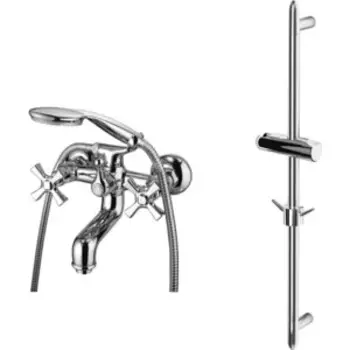 Смеситель для ванны Lemark Benefit с душем, хром (LM2502C, LM8063C)