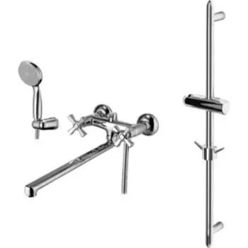 Смеситель для ванны Lemark Benefit с душем, хром (LM2512C, LM8063C)