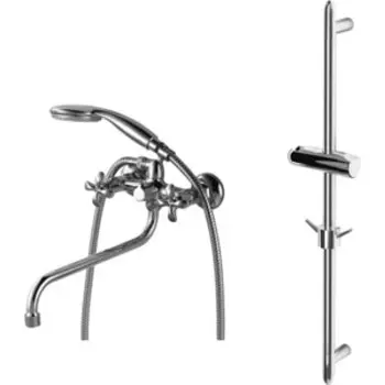 Смеситель для ванны Lemark Flora с душем, хром (LM0151C, LM8063C)