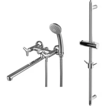 Смеситель для ванны Lemark Partner с душем, хром (LM6553C, LM8063C)