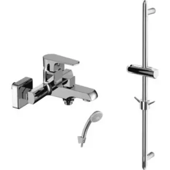 Смеситель для ванны Lemark Plus Factor с душем, хром (LM1612C, LM8063C)