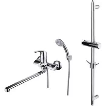 Смеситель для ванны Lemark Plus Strike с душем, хром (LM1157C, LM8063C)