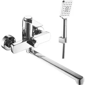 Смеситель для ванны Rossinka поворотный, с ручным душем, хром (RS50-32)