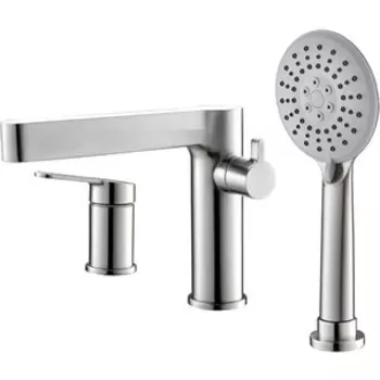 Смеситель на борт ванны BelBagno Delta на 3 отверстия, сатин (DEL-BVD3-IN)