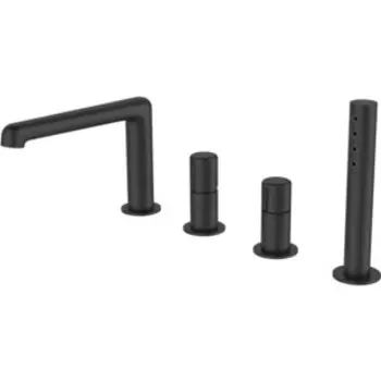 Смеситель на борт ванны BelBagno Uno на 4 отверстия, хром (UNO-BVD4-NERO)