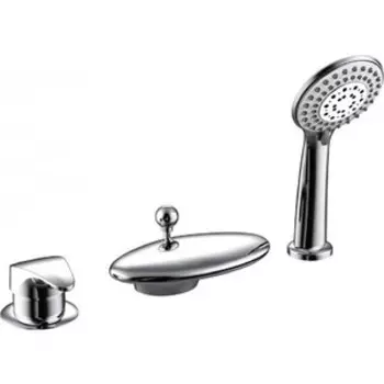 Смеситель на борт ванны Bravat Niagara на 3 отверстия, с каскадным изливом (F5140197CP-RUS)